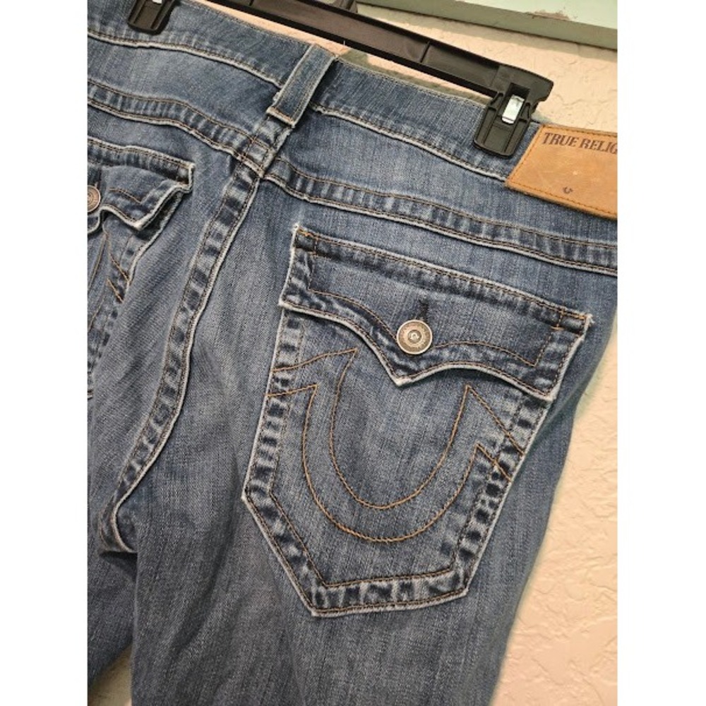 True Religion Ricky Relaxed Straight Jeans Blue Mens Size 36 - Picture 7 of 7
